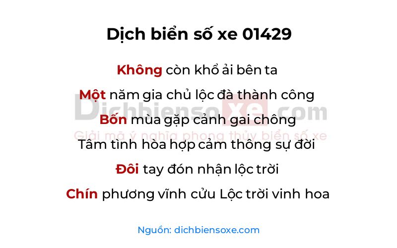 Dịch thơ biển số 01429