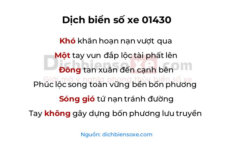 Dịch thơ biển số 01430