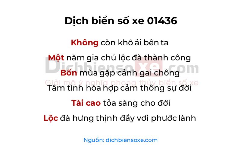 Dịch thơ biển số 01436