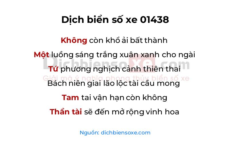 Dịch thơ biển số 01438