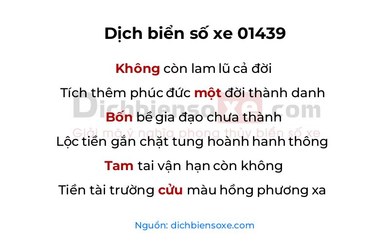 Dịch thơ biển số 01439