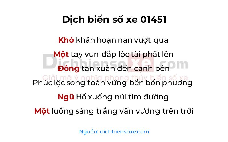 Dịch thơ biển số 01451