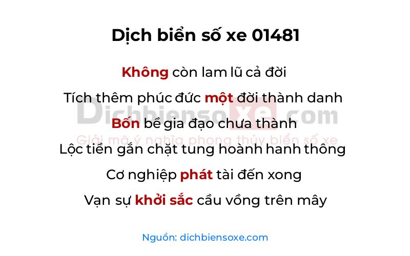 Dịch thơ biển số 01481