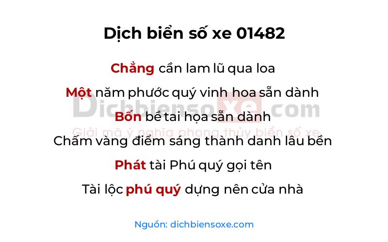 Dịch thơ biển số 01482