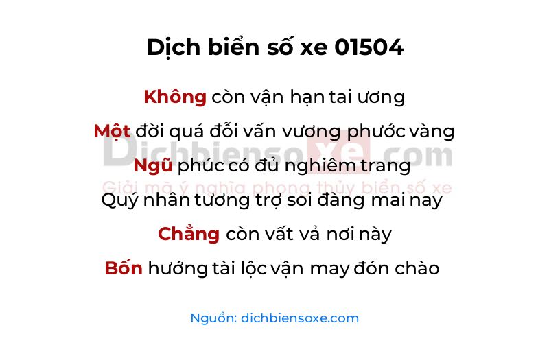 Dịch thơ biển số 01504