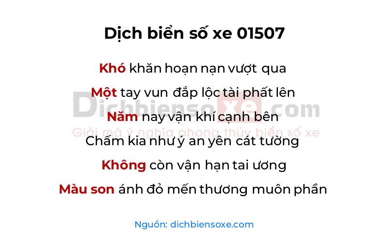 Dịch thơ biển số 01507