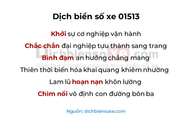 Dịch thơ biển số 01513