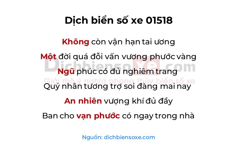 Dịch thơ biển số 01518