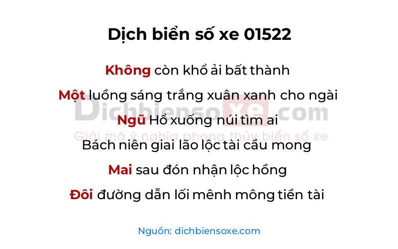 Dịch thơ biển số 01522