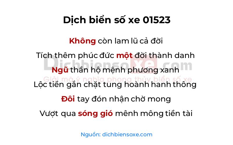 Dịch thơ biển số 01523