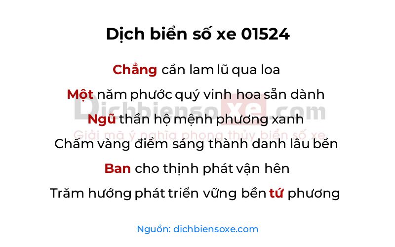 Dịch thơ biển số 01524