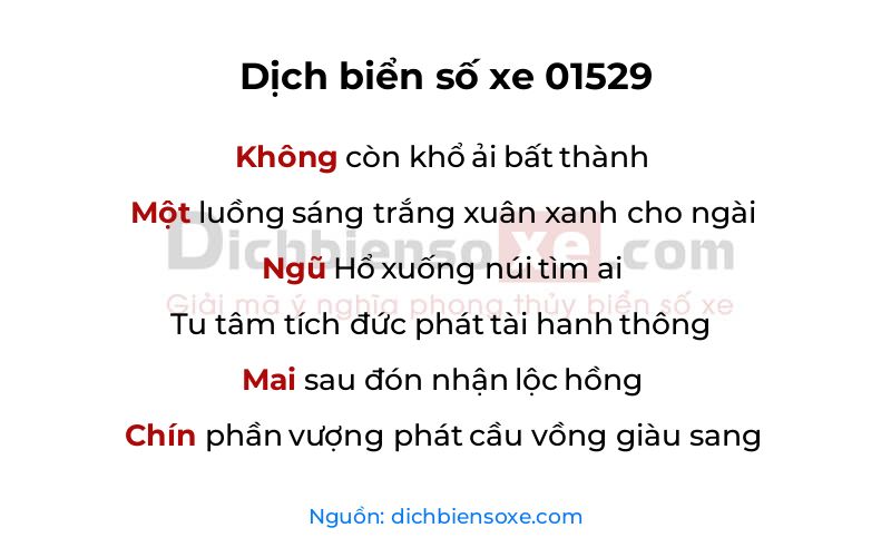 Dịch thơ biển số 01529