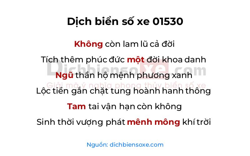 Dịch thơ biển số 01530