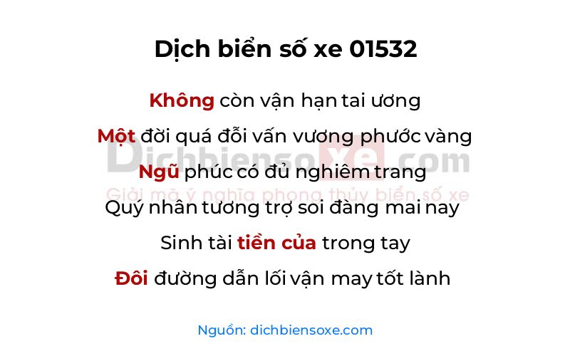 Dịch thơ biển số 01532