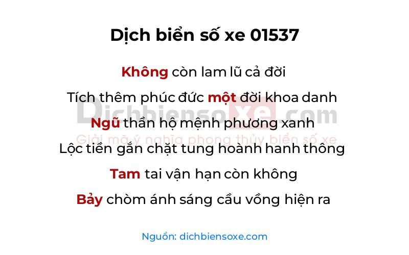 Dịch thơ biển số 01537