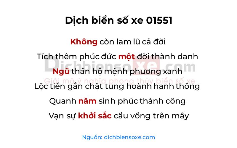 Dịch thơ biển số 01551