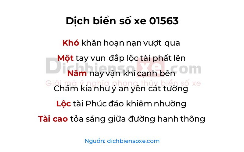 Dịch thơ biển số 01563