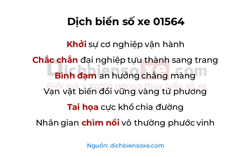 Dịch thơ biển số 01564