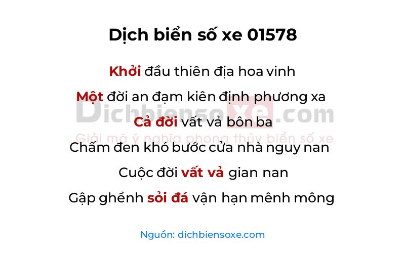 Dịch thơ biển số 01578