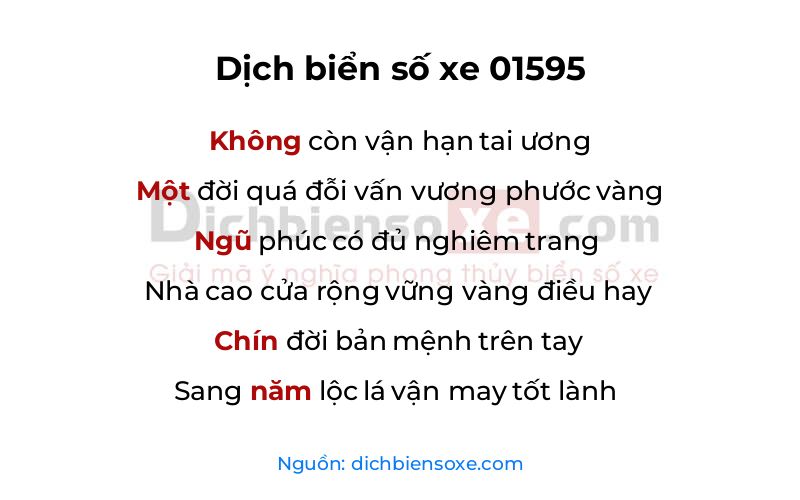 Dịch thơ biển số 01595