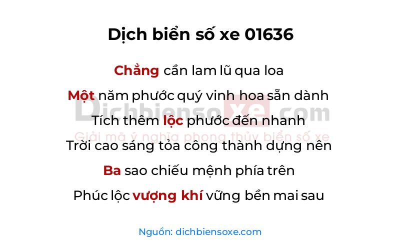 Dịch thơ biển số 01636