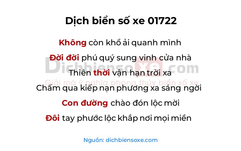 Dịch thơ biển số 01722