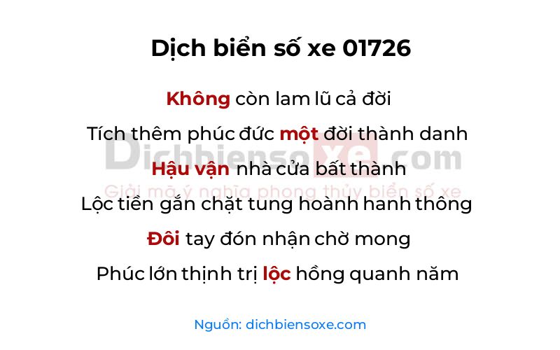 Dịch thơ biển số 01726