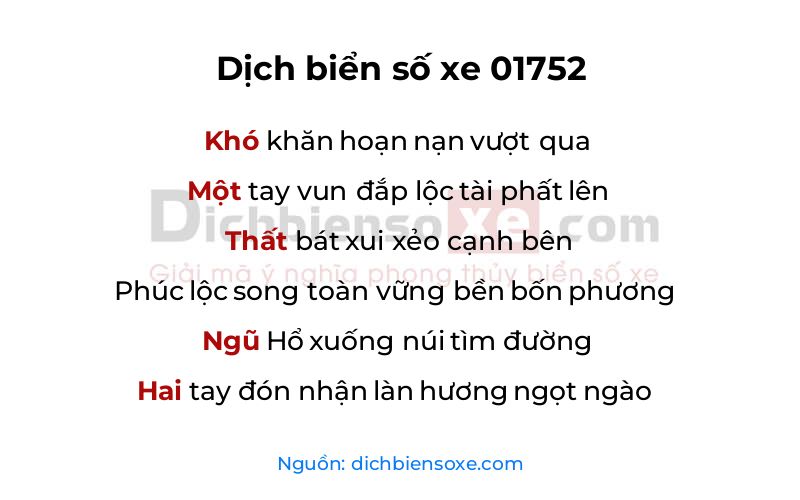 Dịch thơ biển số 01752