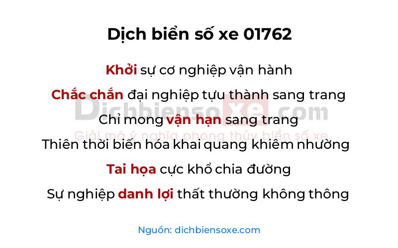 Dịch thơ biển số 01762