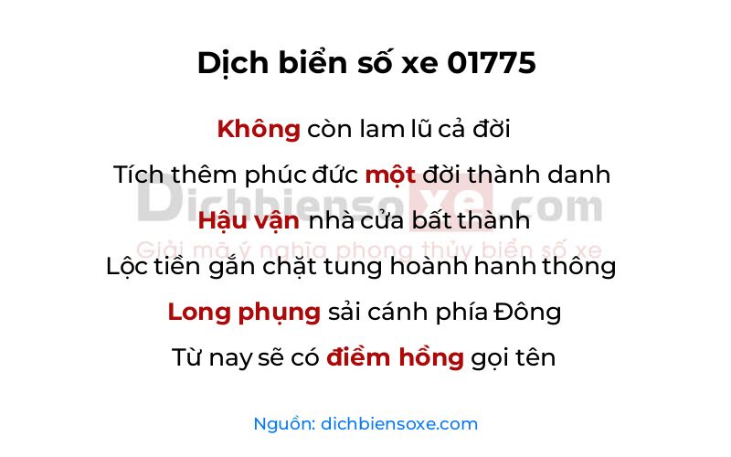 Dịch thơ biển số 01775