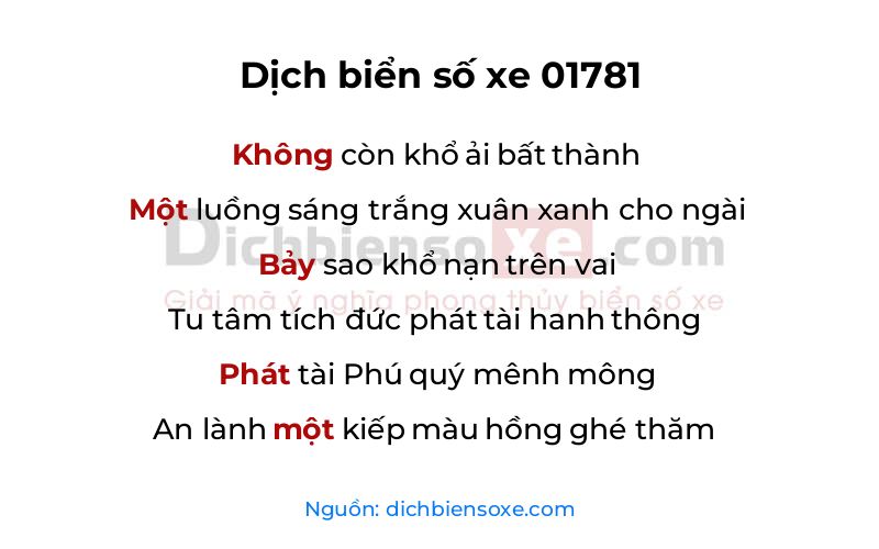 Dịch thơ biển số 01781