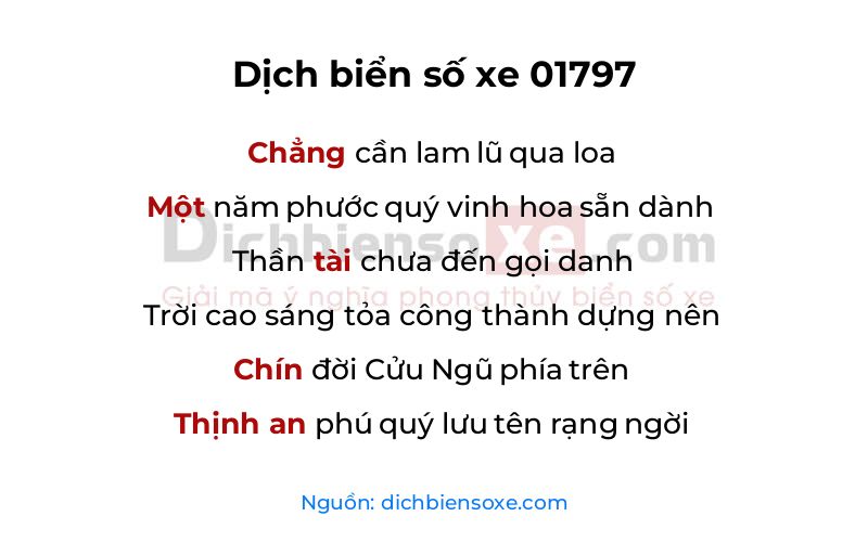 Dịch thơ biển số 01797