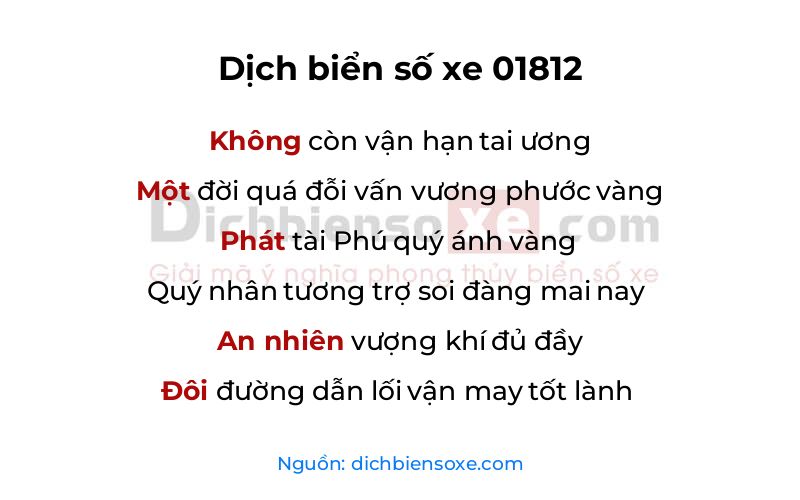 Dịch thơ biển số 01812