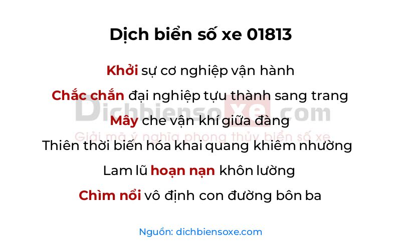 Dịch thơ biển số 01813