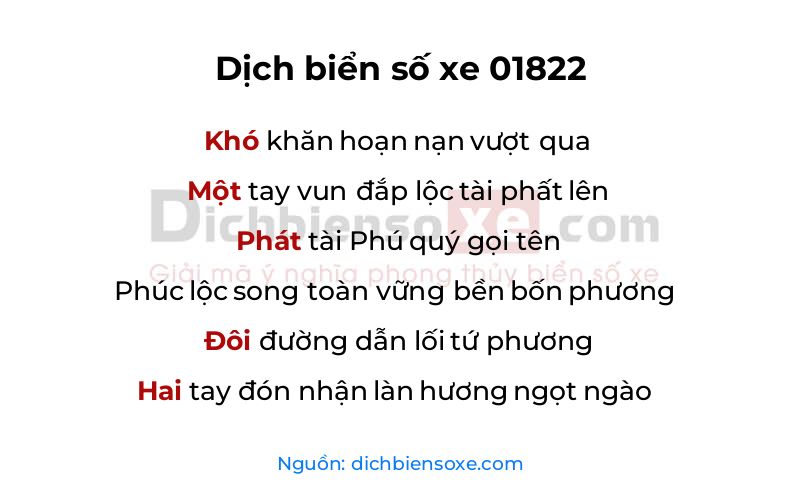 Dịch thơ biển số 01822