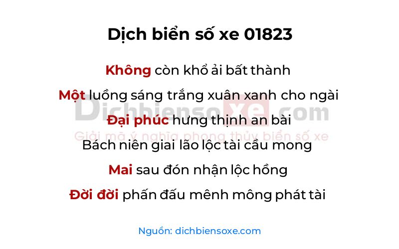 Dịch thơ biển số 01823