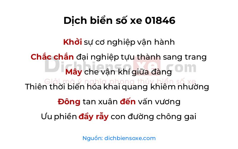 Dịch thơ biển số 01846