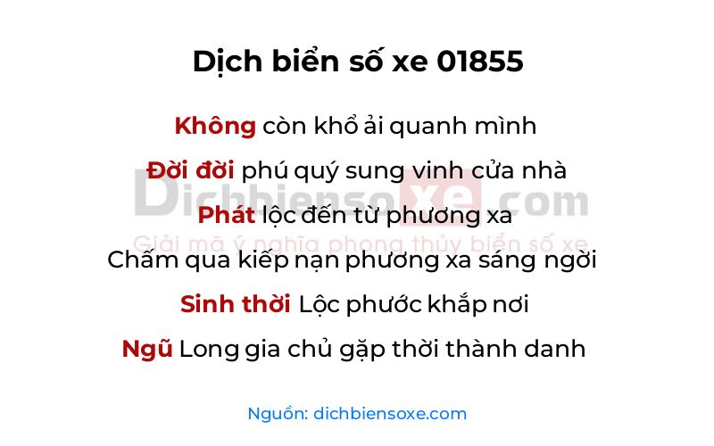Dịch thơ biển số 01855