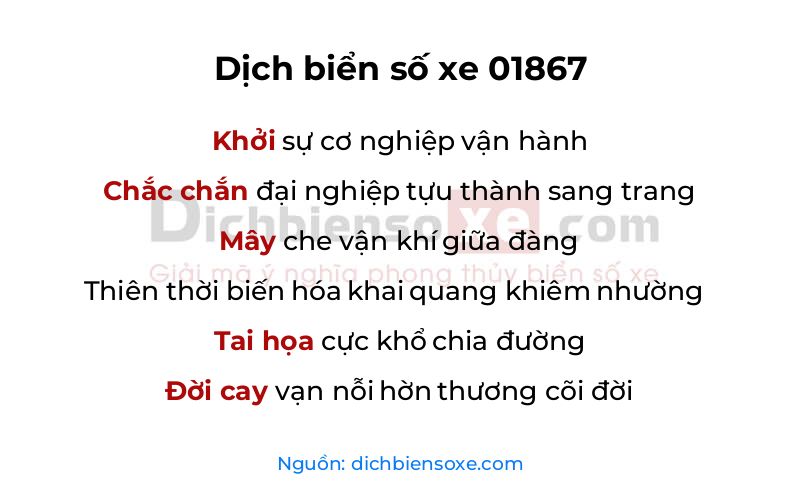 Dịch thơ biển số 01867