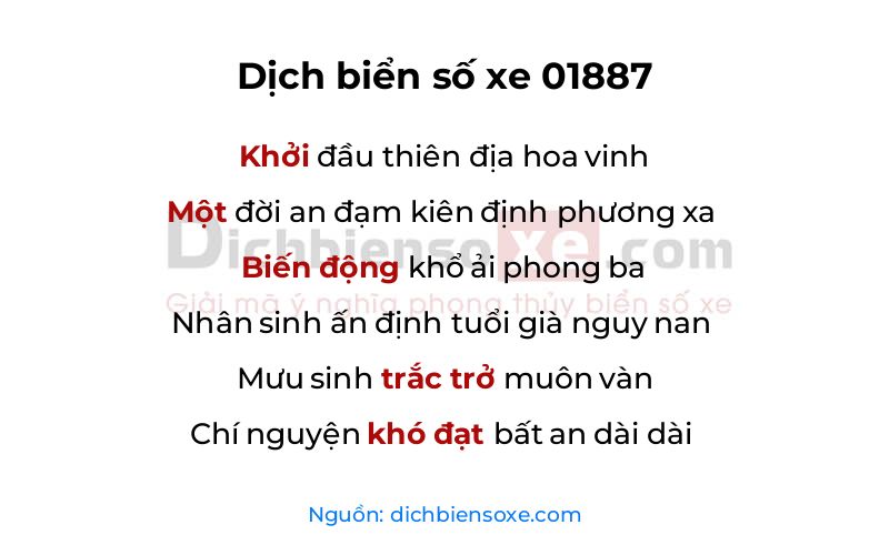 Dịch thơ biển số 01887