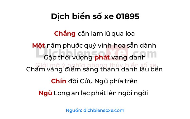 Dịch thơ biển số 01895