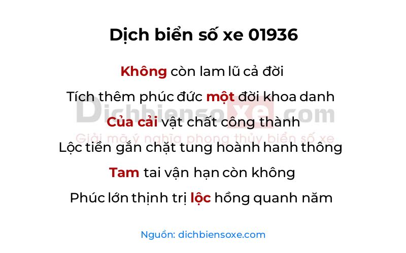 Dịch thơ biển số 01936