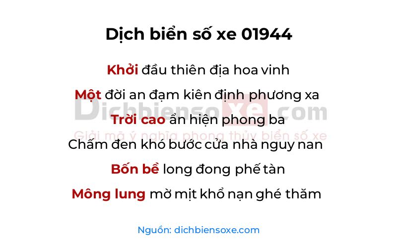 Dịch thơ biển số 01944
