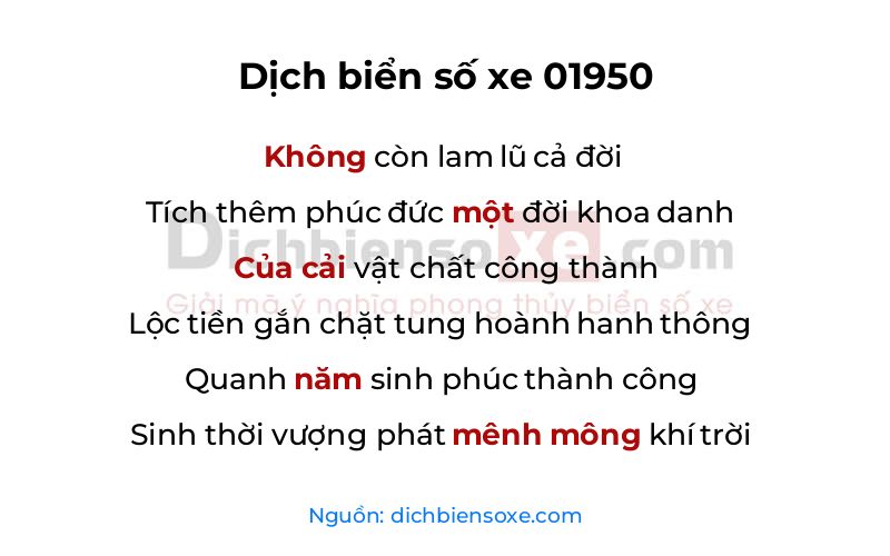 Dịch thơ biển số 01950