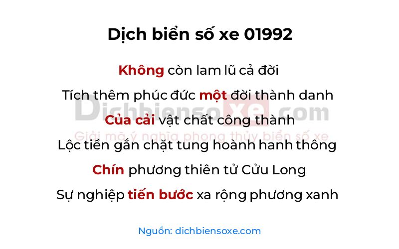 Dịch thơ biển số 01992