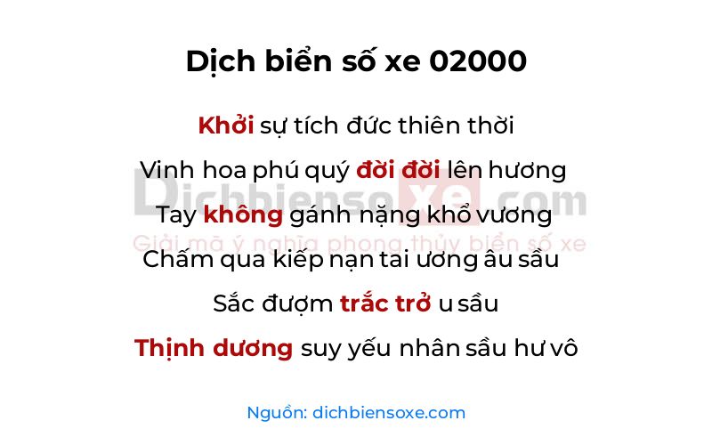 Dịch thơ biển số 02000