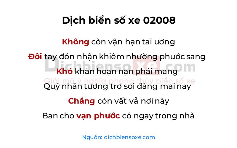 Dịch thơ biển số 02008
