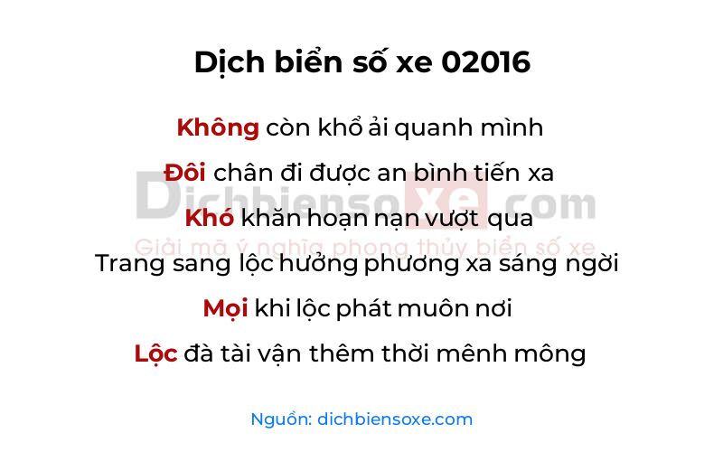 Dịch thơ biển số 02016