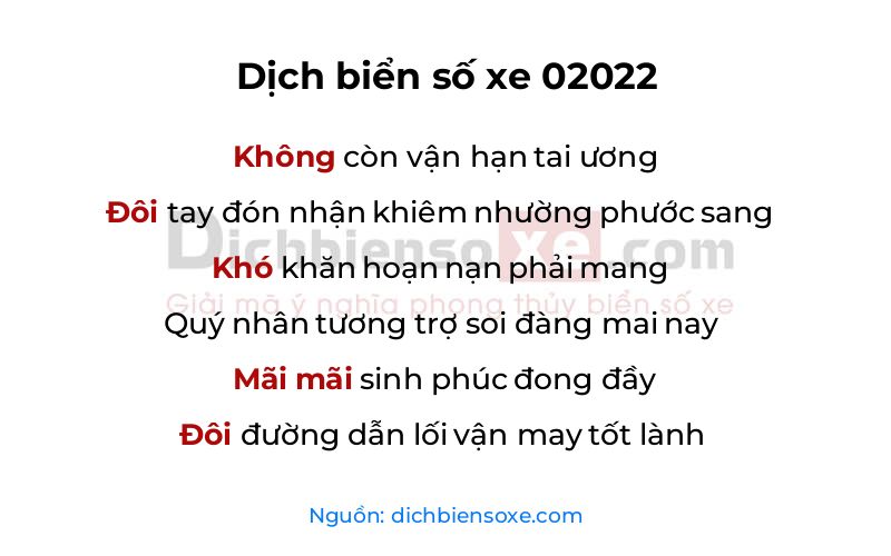 Dịch thơ biển số 02022