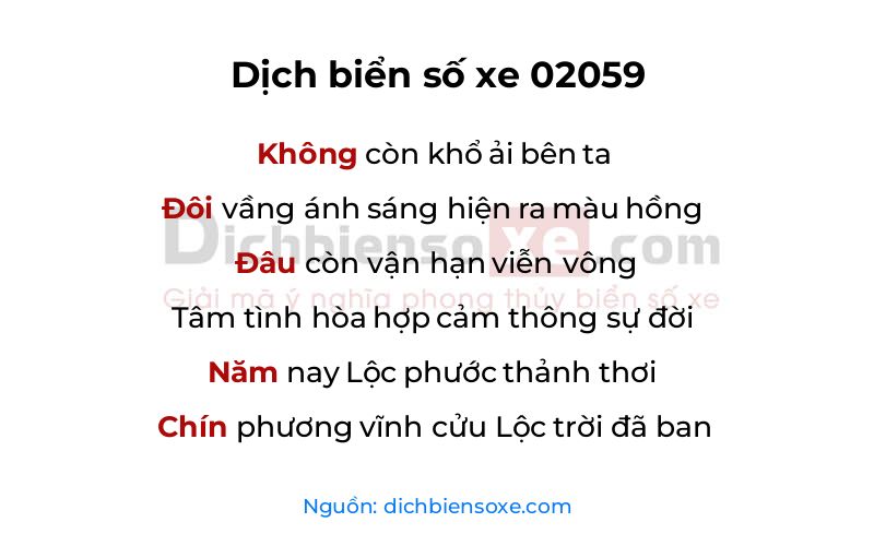 Dịch thơ biển số 02059
